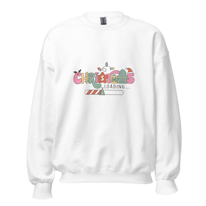 Christmas Loading Graphic Sweatshirt - White - S - ArtyKoala