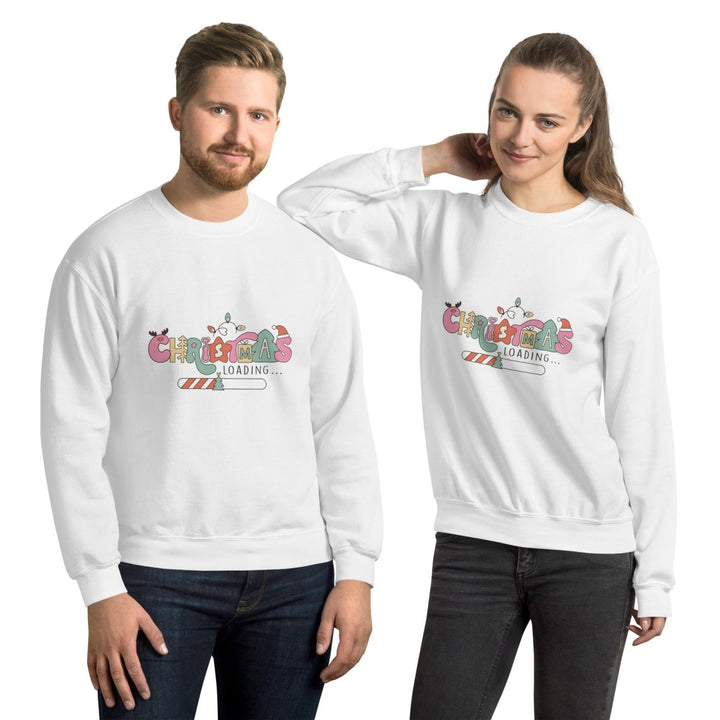 Christmas Loading Graphic Sweatshirt - White - S - ArtyKoala