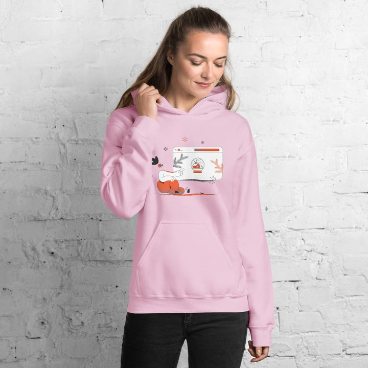 Christmas Shpping Graphic Hoodie - Light Pink - S - ArtyKoala