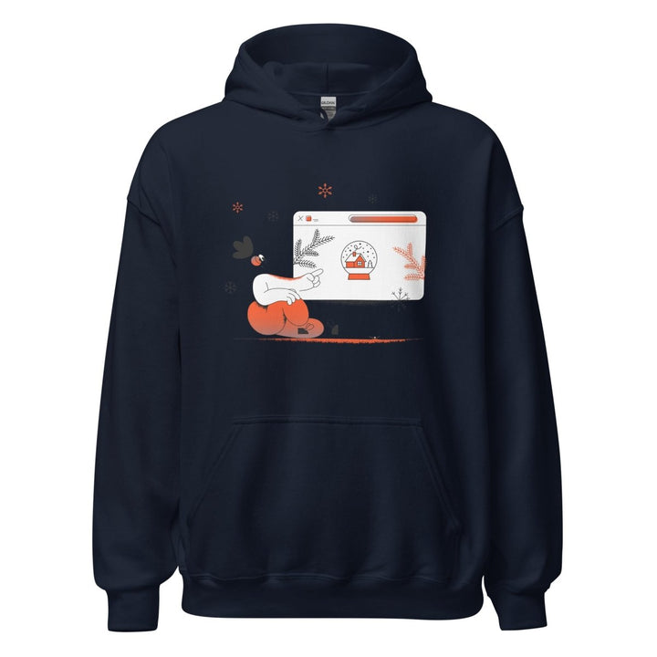 Christmas Shpping Graphic Hoodie - Navy - S - ArtyKoala