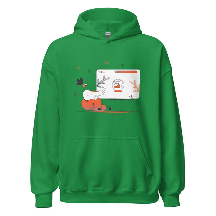Christmas Shpping Graphic Hoodie - Irish Green - S - ArtyKoala