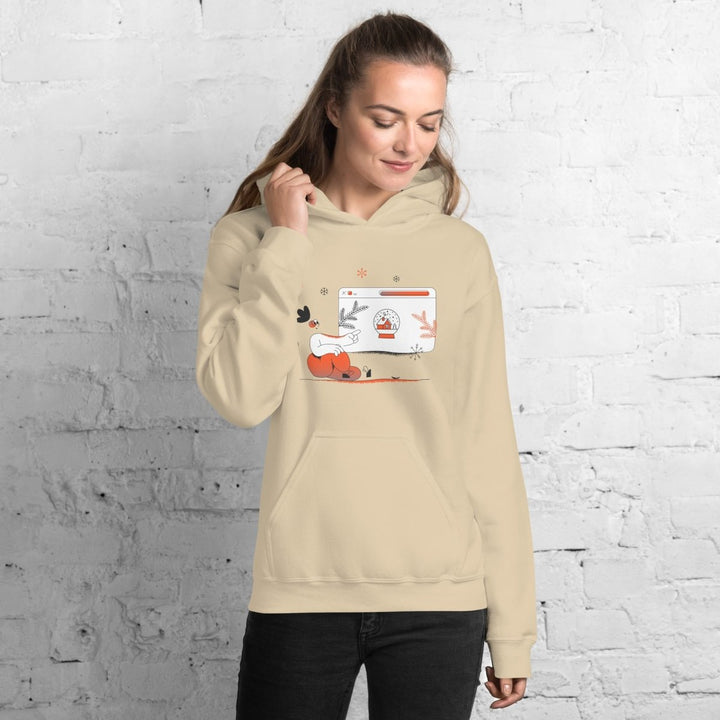 Christmas Shpping Graphic Hoodie - Sand - S - ArtyKoala