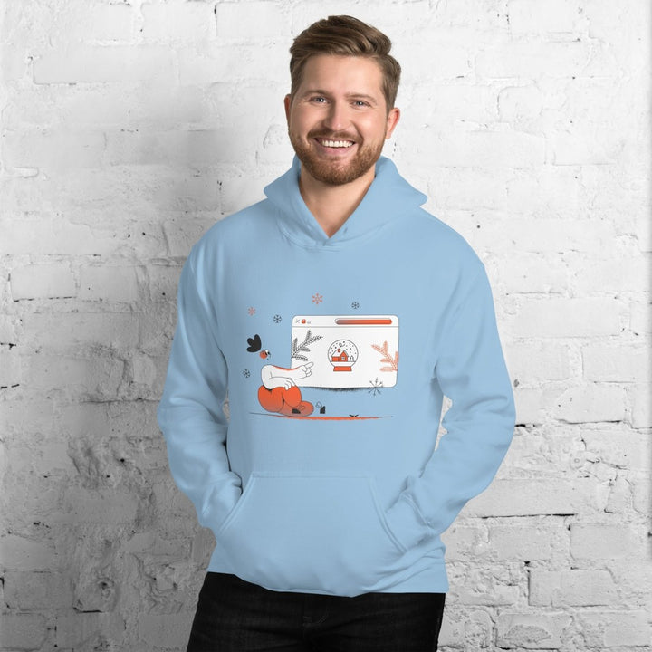 Christmas Shpping Graphic Hoodie - Light Blue - S - ArtyKoala