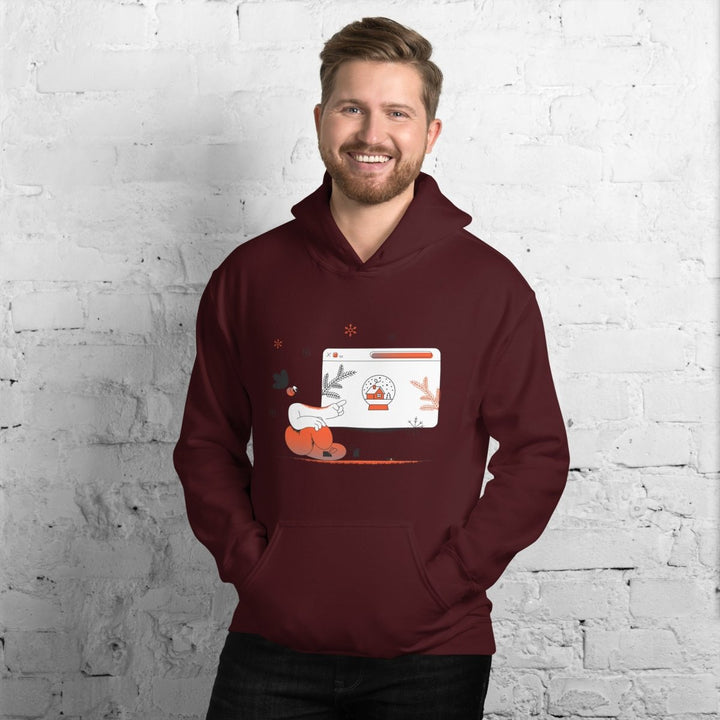 Christmas Shpping Graphic Hoodie - Red - S - ArtyKoala