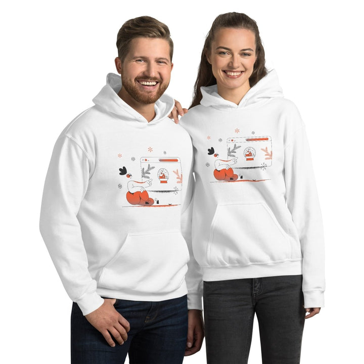 Christmas Shpping Graphic Hoodie - White - S - ArtyKoala