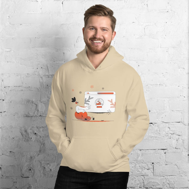 Christmas Shpping Graphic Hoodie - Sand - S - ArtyKoala