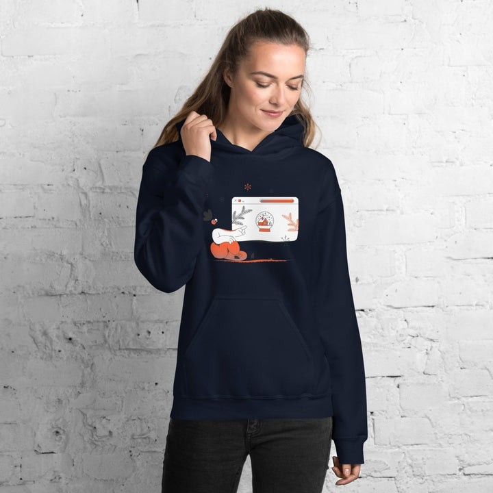 Christmas Shpping Graphic Hoodie - Maroon - S - ArtyKoala