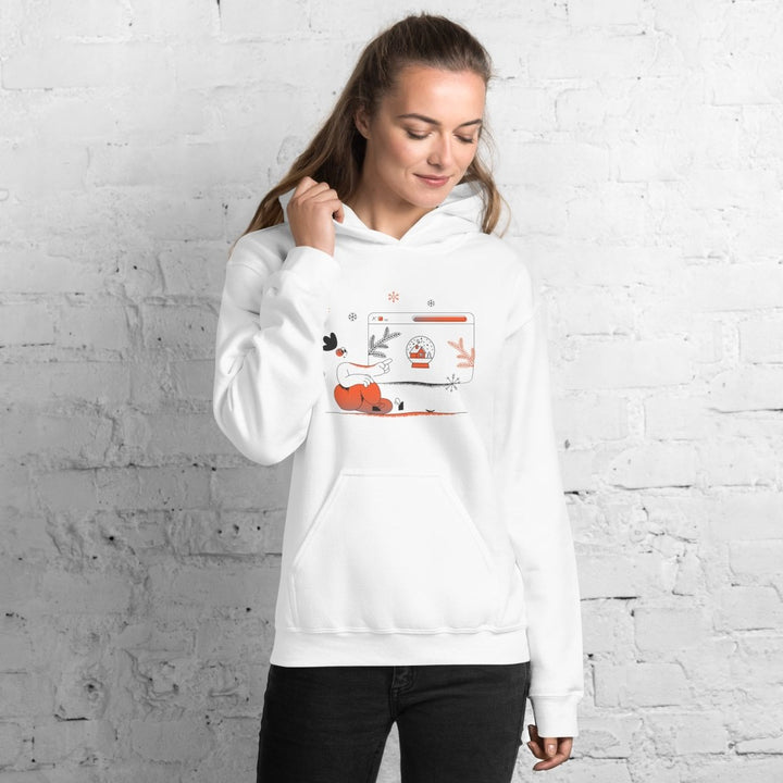 Christmas Shpping Graphic Hoodie - White - S - ArtyKoala