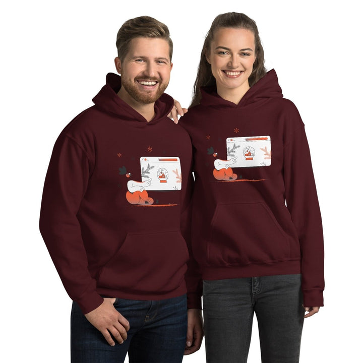 Christmas Shpping Graphic Hoodie - Red - S - ArtyKoala