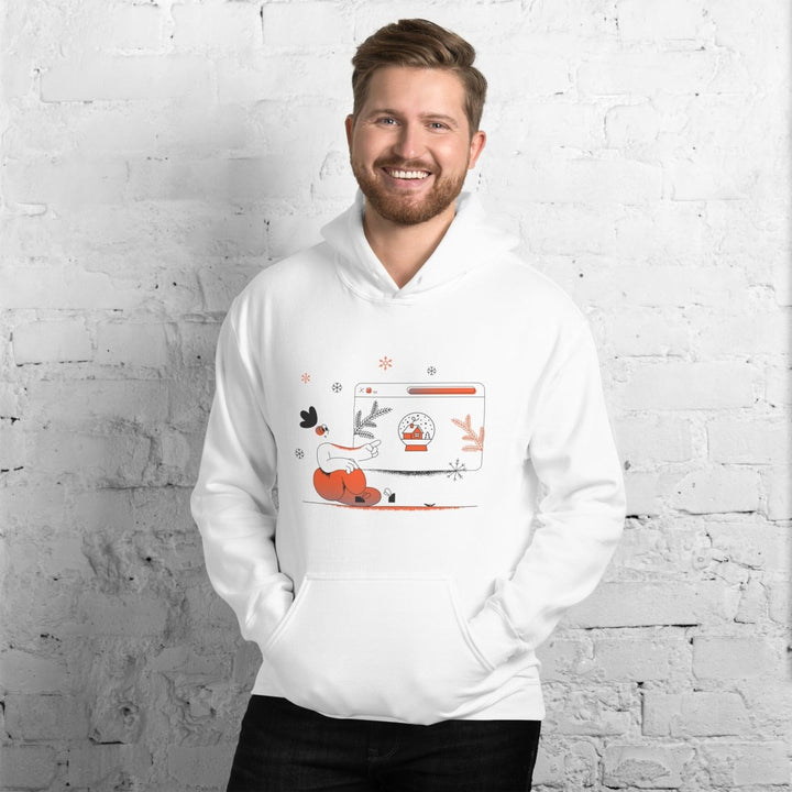 Christmas Shpping Graphic Hoodie - White - S - ArtyKoala