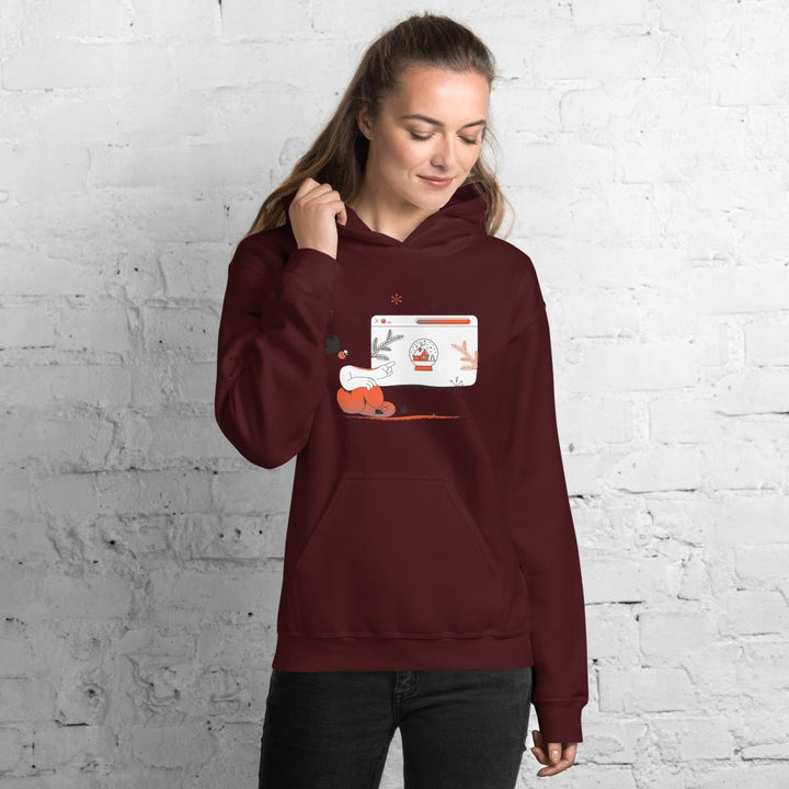 Christmas Shpping Graphic Hoodie - Red - S - ArtyKoala