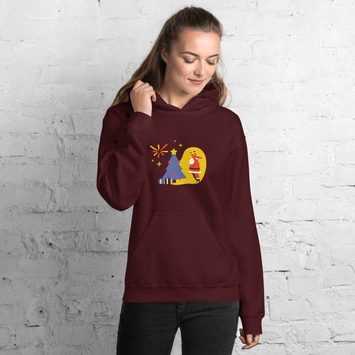 Christmas Themed Graphic Hoodie - White - S - ArtyKoala