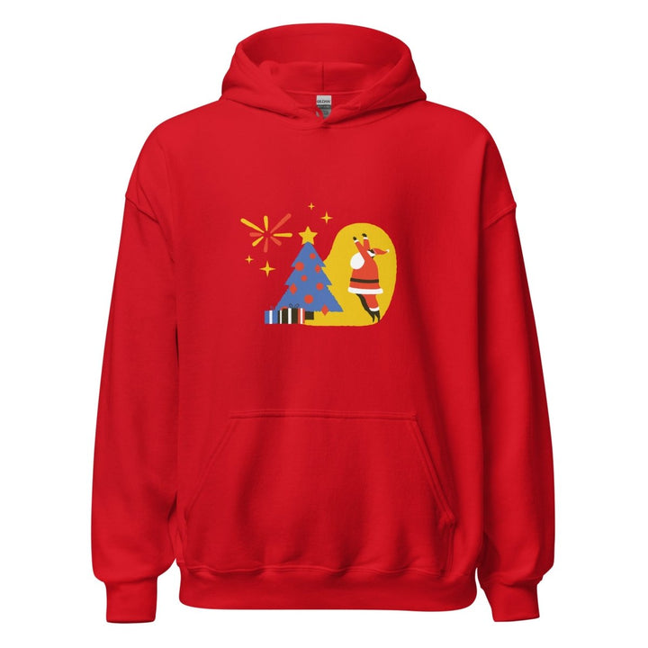 Christmas Themed Graphic Hoodie - Red - S - ArtyKoala