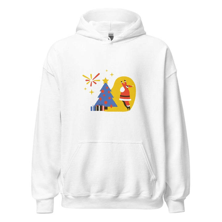 Christmas Themed Graphic Hoodie - White - S - ArtyKoala