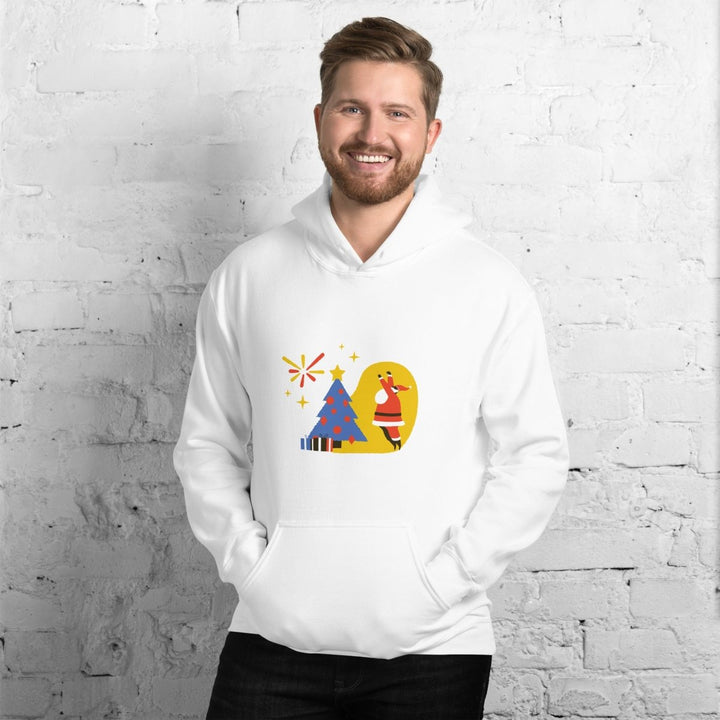 Christmas Themed Graphic Hoodie - White - S - ArtyKoala