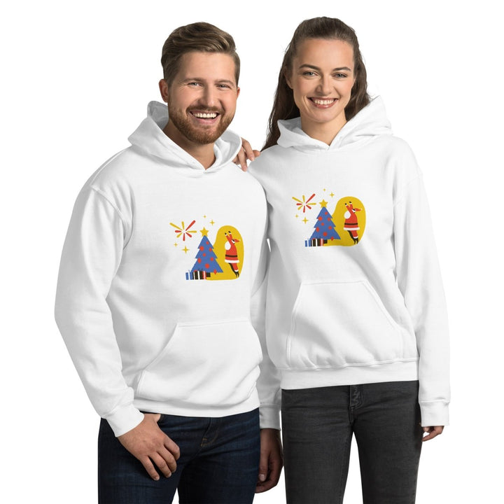 Christmas Themed Graphic Hoodie - White - S - ArtyKoala
