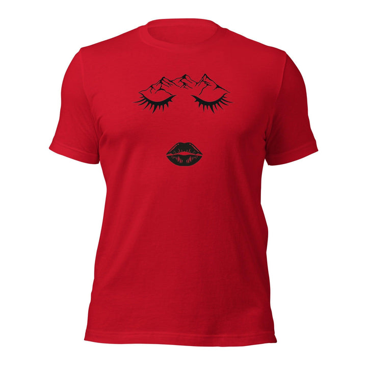 Closed eye Woman Man T-Shirt - Red / S - ArtyKoala