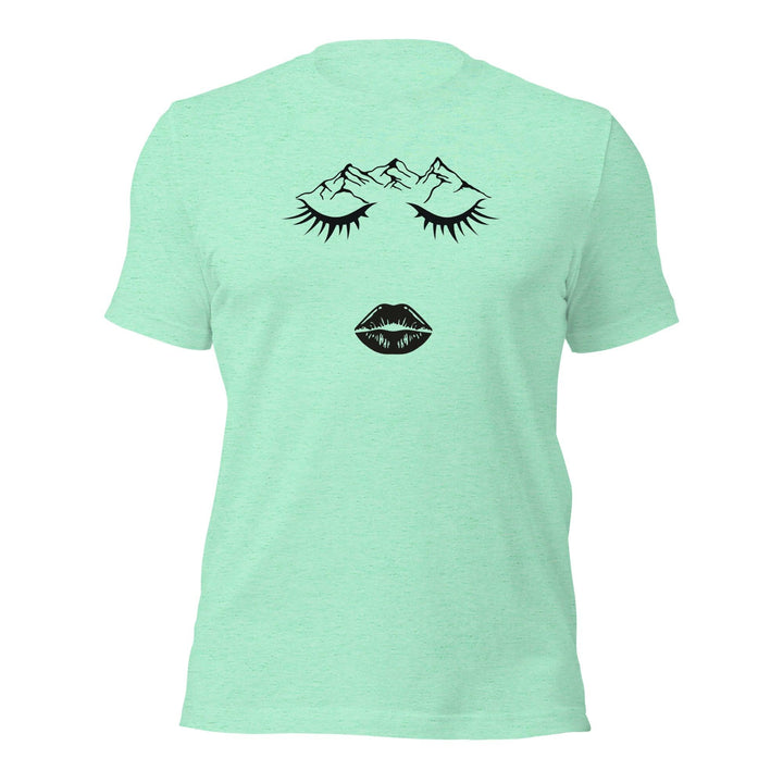 Closed eye Woman Man T-Shirt - Heather Mint / S - ArtyKoala