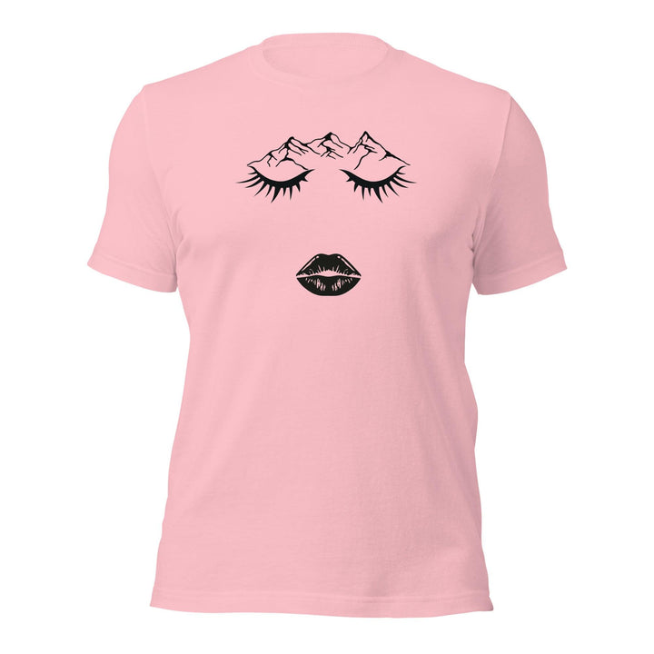 Closed eye Woman Man T-Shirt - Pink / S - ArtyKoala