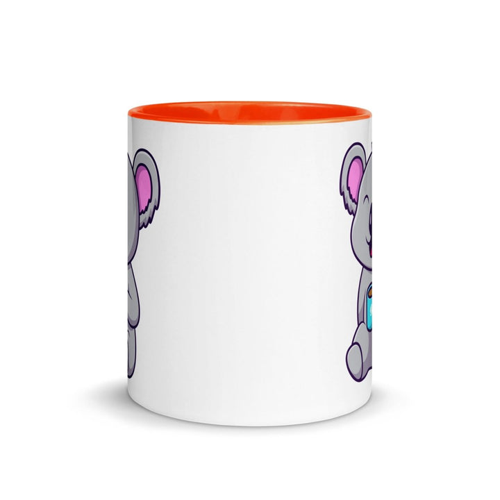 Coffee Drinking Koala Colorful Print Mug - Orange - 11 oz - ArtyKoala