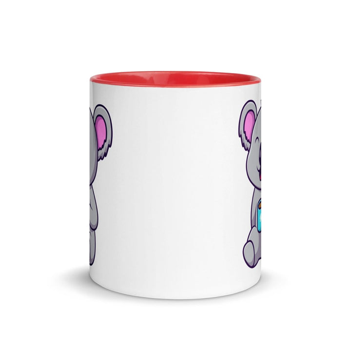 Coffee Drinking Koala Colorful Print Mug - Red - 11 oz - ArtyKoala