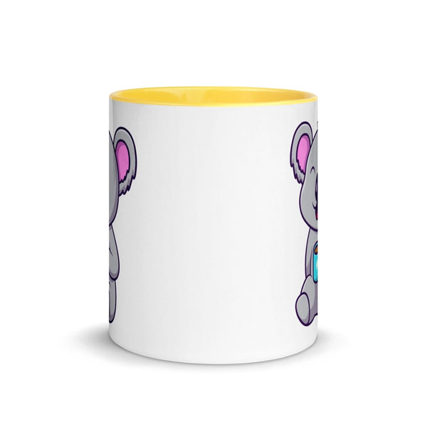 Coffee Drinking Koala Colorful Print Mug - Black - 11 oz - ArtyKoala