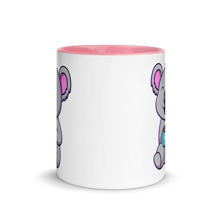 Coffee Drinking Koala Colorful Print Mug - Pink - 11 oz - ArtyKoala