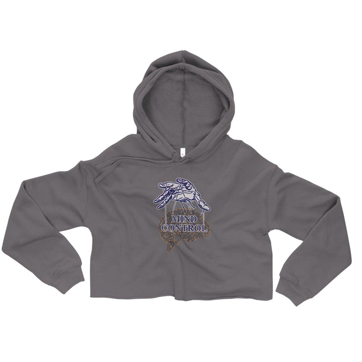Control Your Mind Crop Hoodie - Storm - S - ArtyKoala