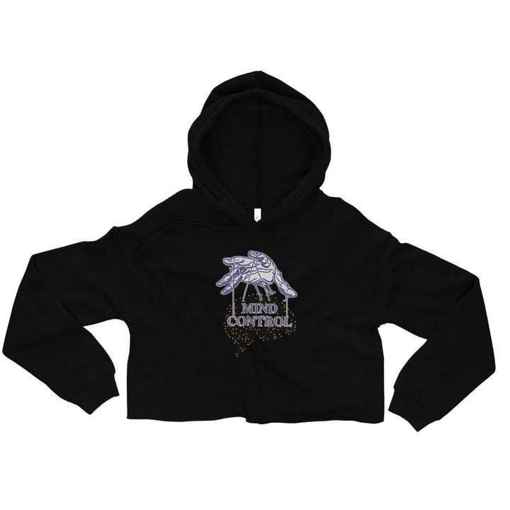 Control Your Mind Crop Hoodie - Black - S - ArtyKoala