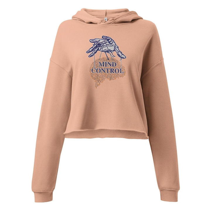 Control Your Mind Crop Hoodie - Peach - S - ArtyKoala