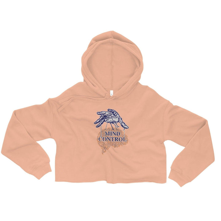 Control Your Mind Crop Hoodie - Peach - S - ArtyKoala