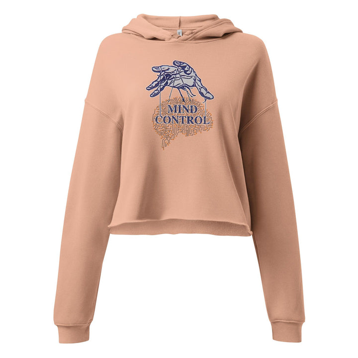 Control Your Mind Crop Hoodie - Peach / S - ArtyKoala