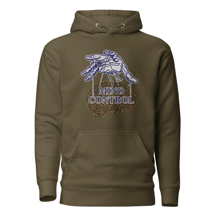 Control your mind Graphic Hoodie - Military Green - S - ArtyKoala