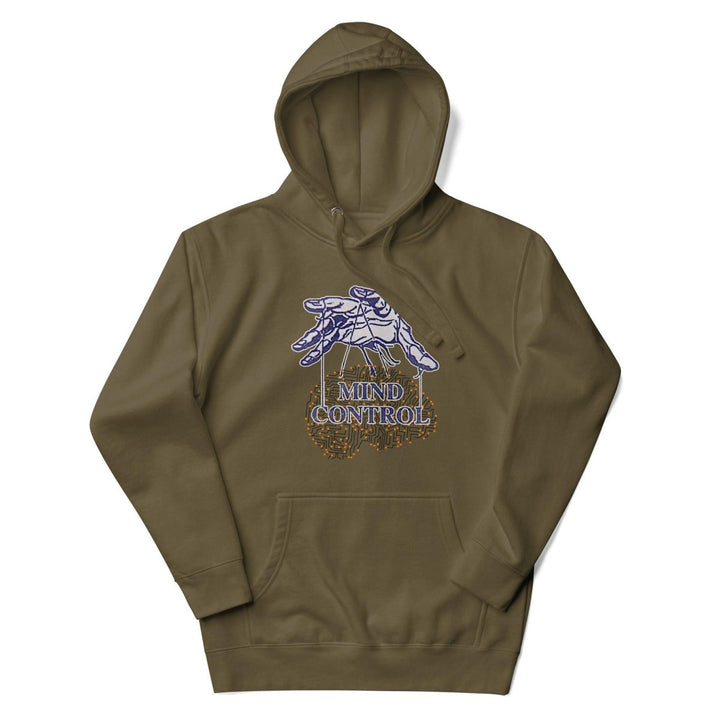 Control your mind Graphic Hoodie - Military Green - S - ArtyKoala