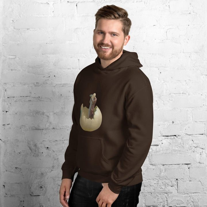 Cracked Egg Graphic Hoodie - Dark Chocolate - S - ArtyKoala