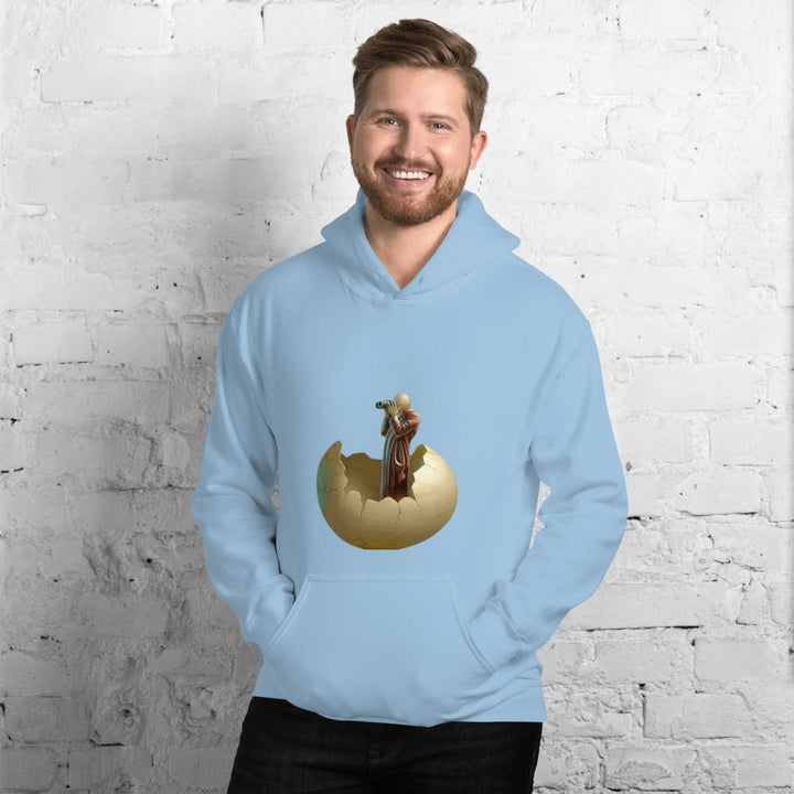 Cracked Egg Graphic Hoodie - Light Blue - S - ArtyKoala