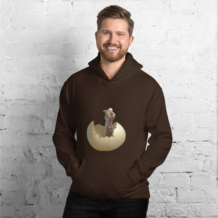 Cracked Egg Graphic Hoodie - Dark Chocolate - S - ArtyKoala