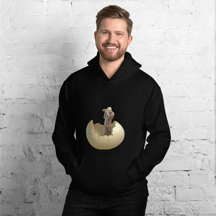 Cracked Egg Graphic Hoodie - Black - S - ArtyKoala