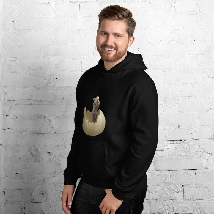 Cracked Egg Graphic Hoodie - Black - S - ArtyKoala