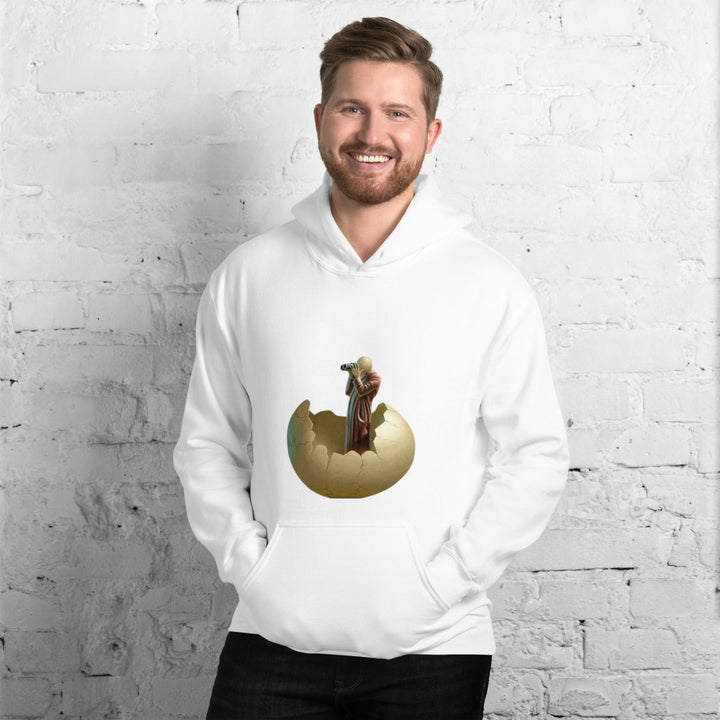 Cracked Egg Graphic Hoodie - White - S - ArtyKoala