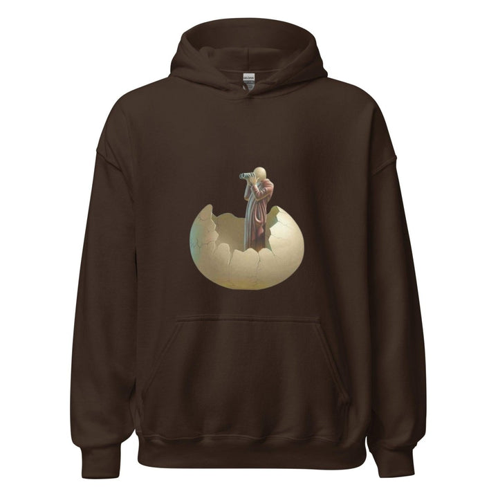 Cracked Egg Graphic Hoodie - Dark Chocolate - S - ArtyKoala