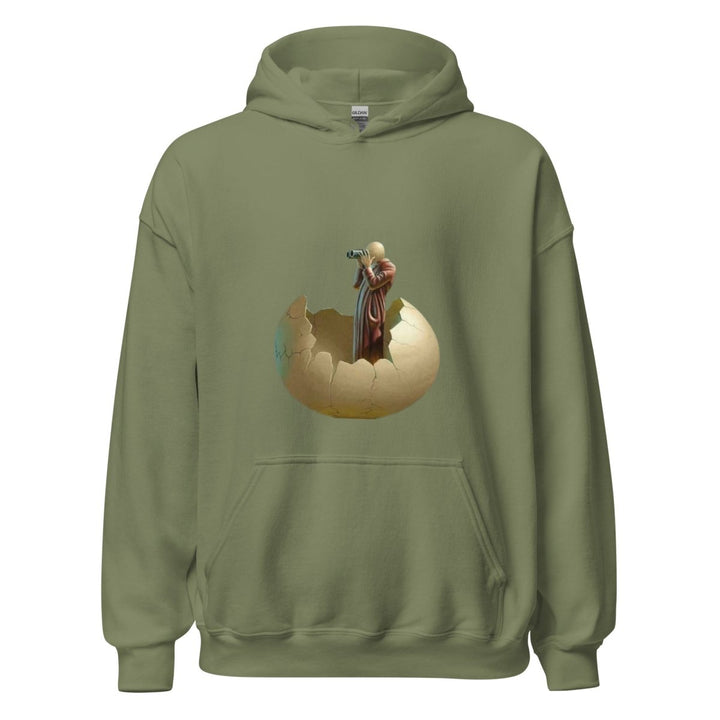 Cracked Egg Graphic Hoodie - Military Green - S - ArtyKoala