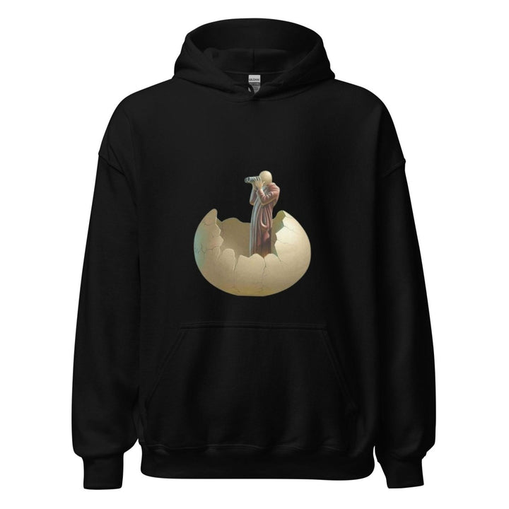 Cracked Egg Graphic Hoodie - Black - S - ArtyKoala