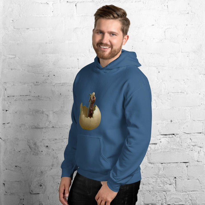 Cracked Egg Graphic Hoodie - Indigo Blue - S - ArtyKoala