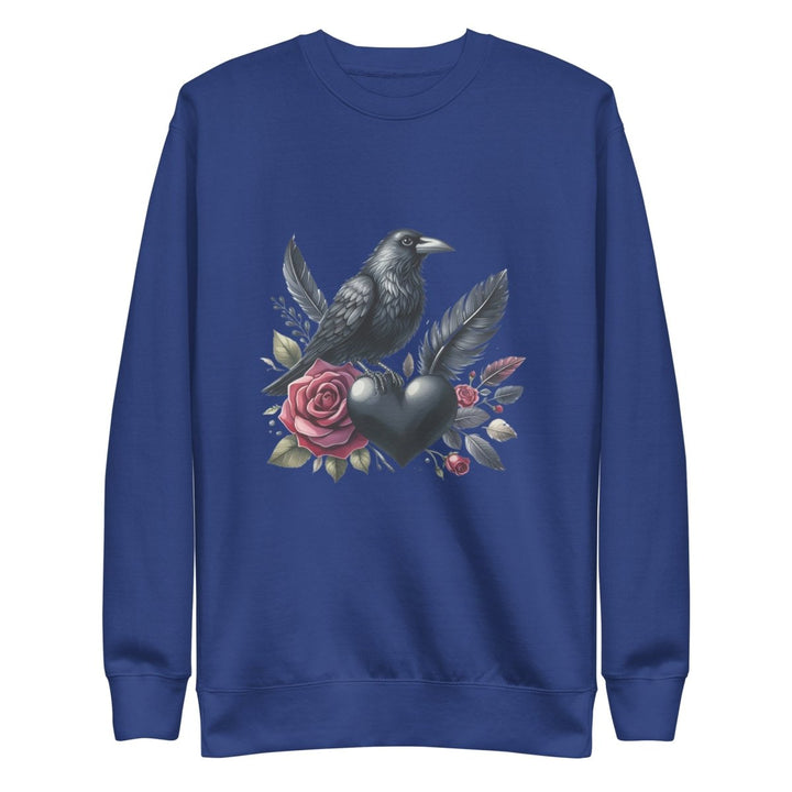 Crow Heart Rose Graphic Sweatshirt - Team Royal - S - ArtyKoala