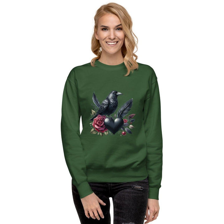Crow Heart Rose Graphic Sweatshirt - Team Red - S - ArtyKoala