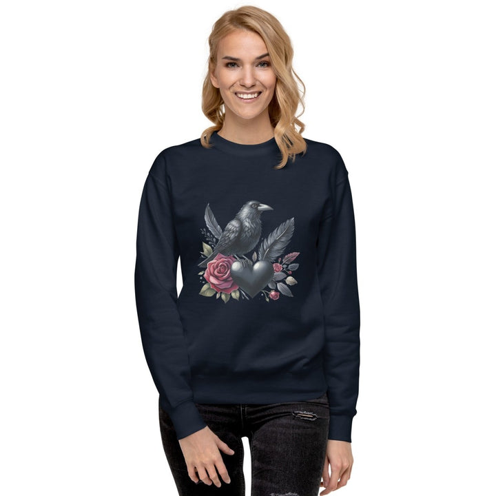 Crow Heart Rose Graphic Sweatshirt - Team Royal - S - ArtyKoala