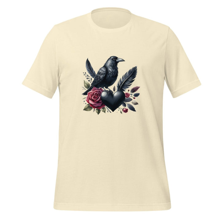 Crow Heart Rose Valentine Graphic Tee - Natural - XS - ArtyKoala
