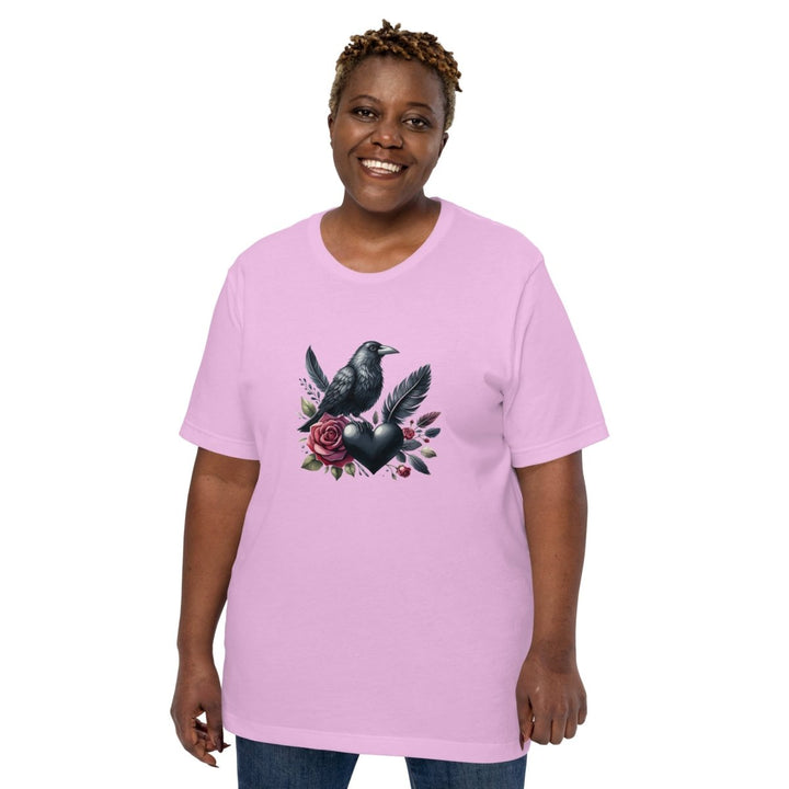 Crow Heart Rose Valentine Graphic Tee - Natural - XS - ArtyKoala