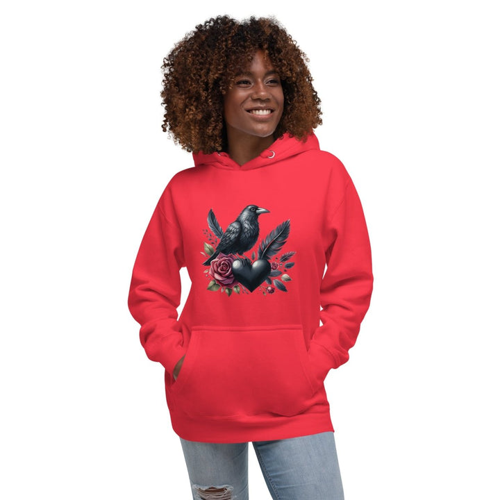 Crow Heart Rose Valentine's Day Graphic Hoodie - Sky Blue - S - ArtyKoala